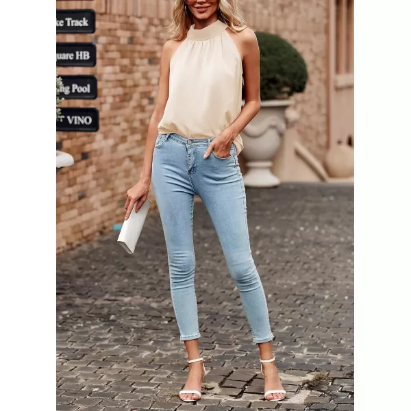 imageBTFBM 2023 Women Summer Sleeveless Tie Mock Neck Halter Tops Casual Bow Loose Tank Top Lightweight Dressy Blouse ShirtsBTFBM 2023 Women Summer Sleeveless Tie Mock Neck Halter Tops Casual Bow Loose Tank Top Lightweight Dressy Blouse Shirts