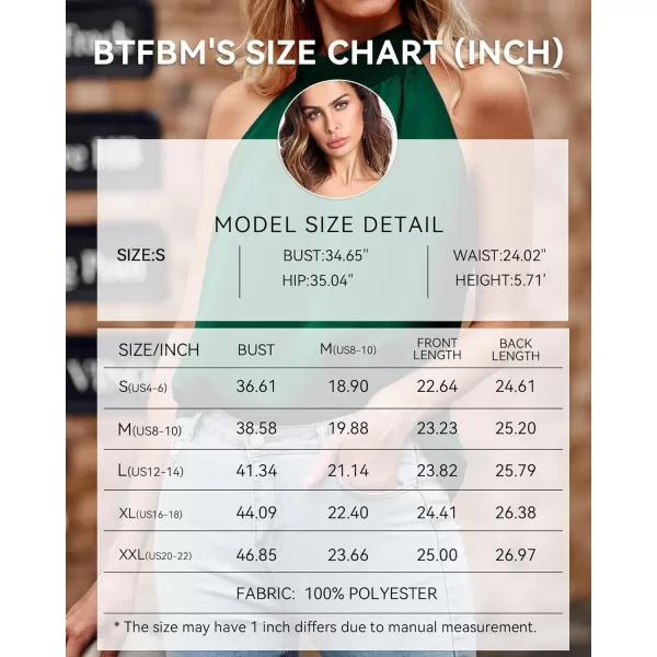 imageBTFBM 2023 Women Summer Sleeveless Tie Mock Neck Halter Tops Casual Bow Loose Tank Top Lightweight Dressy Blouse ShirtsSolid Dark Green