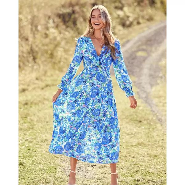 imageBTFBM 2023 Womens Boho Fall Dresses Floral V Neck Tie Front Cutout Casual Long Sleeve Cocktail Wedding Party Maxi DressBTFBM 2023 Womens Boho Fall Dresses Floral V Neck Tie Front Cutout Casual Long Sleeve Cocktail Wedding Party Maxi Dress