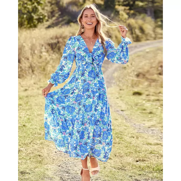 imageBTFBM 2023 Womens Boho Fall Dresses Floral V Neck Tie Front Cutout Casual Long Sleeve Cocktail Wedding Party Maxi DressBTFBM 2023 Womens Boho Fall Dresses Floral V Neck Tie Front Cutout Casual Long Sleeve Cocktail Wedding Party Maxi Dress