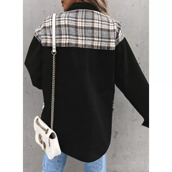 imageBTFBM 2023 Womens Button Down Denim Jackets Long Sleeve Lapel Casual Fall Shirts Shackets Plaid Jacket With PocketsDenim Black