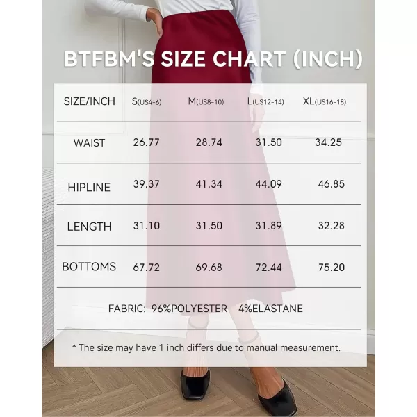 imageBTFBM 2023 Womens Long Satin Summer Fall Skirt Silk Elegant High Waist Cocktail Party Wedding Flared ALine Midi SkirtsSolid Wine Red