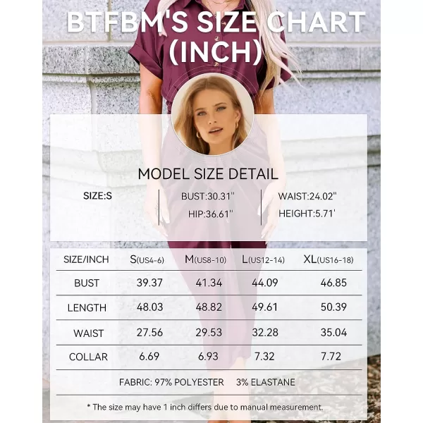 imageBTFBM Women 2023 Button Down Ruched Shirt Dresses Short Sleeve Lapel V Neck Elegant Party Spring Summer Maxi Satin DressShort Sleeve Purple Red