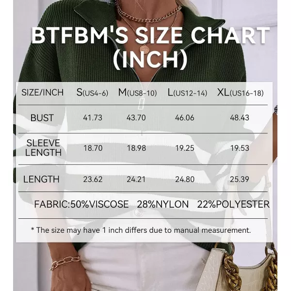 imageBTFBM Women 2023 Casual Long Sleeve Zip Striped Pullover Sweaters V Neck Collar Ribbed Knit Fall Winter Slouchy JumpersStriped Army Green