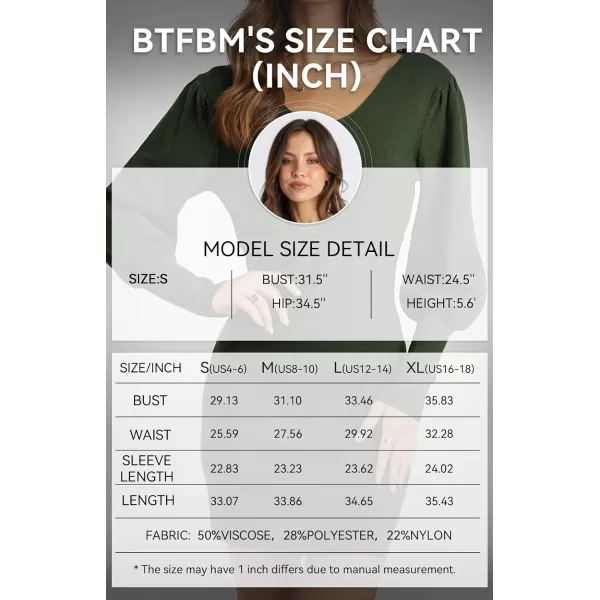 imageBTFBM Women 2023 Pullover Sweater Dress V Neck Long Sleeve Bodycon Embroidered Back Party Rib Knit Mini Fall DressesSolid Army Green