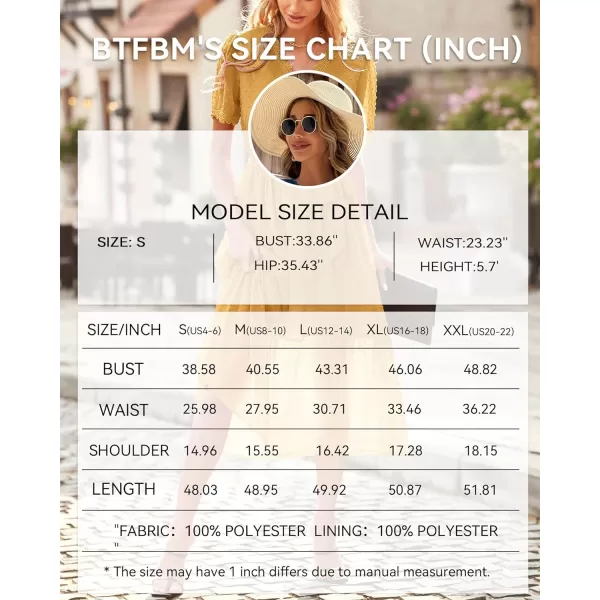imageBTFBM Women 2023 Summer Boho Midi Dress Short Sleeve V Neck Swiss Dot Belted High Waist Ruffle Tiered ALine Beach DressSwiss Dot Yellow