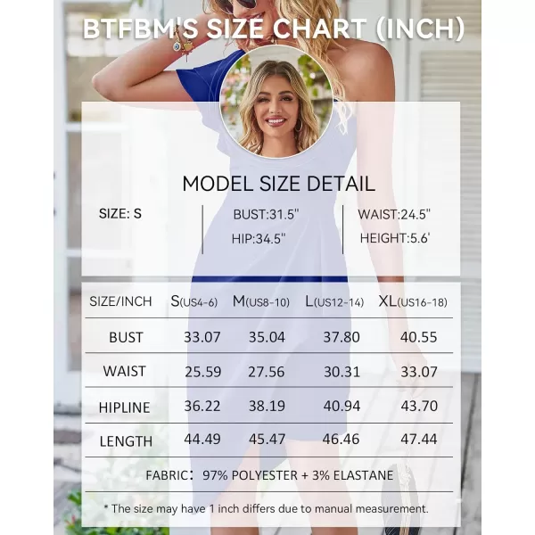 imageBTFBM Women 2023 Summer Fashion Elegant One Shoulder Cocktail Dress Ruffle Sleeve Wrap Ruched Bodycon Short Party DressesSolid Royal Blue