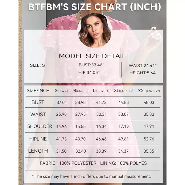 imageBTFBM Women 2023 Summer Fashion V Neck Wrap Rompers Swiss Dot Pocketed Elastic Waist Short Sleeve Beach Shorts JumpsuitPink