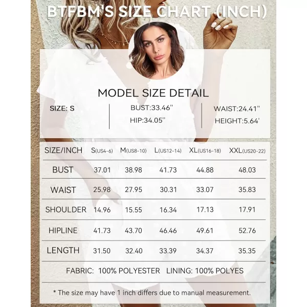 imageBTFBM Women 2023 Summer Fashion V Neck Wrap Rompers Swiss Dot Pocketed Elastic Waist Short Sleeve Beach Shorts JumpsuitWhite