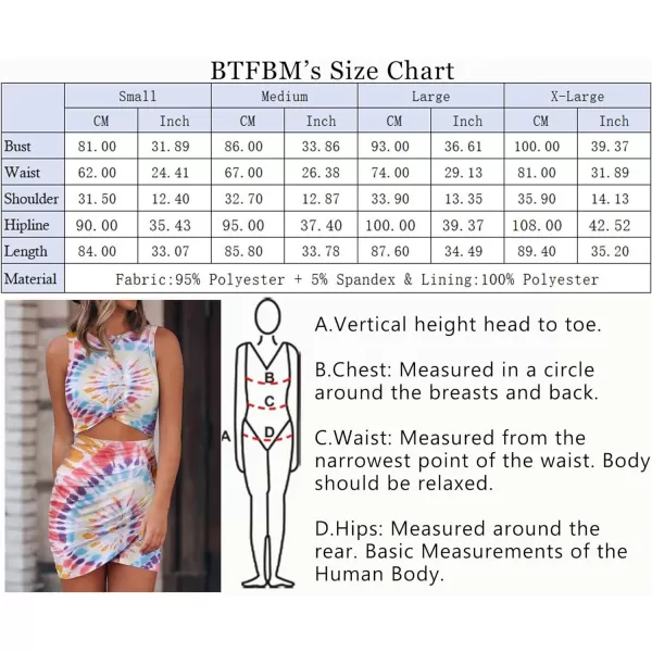 imageBTFBM Women 2023 Summer Sleeveless Casual Crewneck Bodycon Tank Dress Cutout Twist Slim Wrap Club Party Evening DressesMulticolor