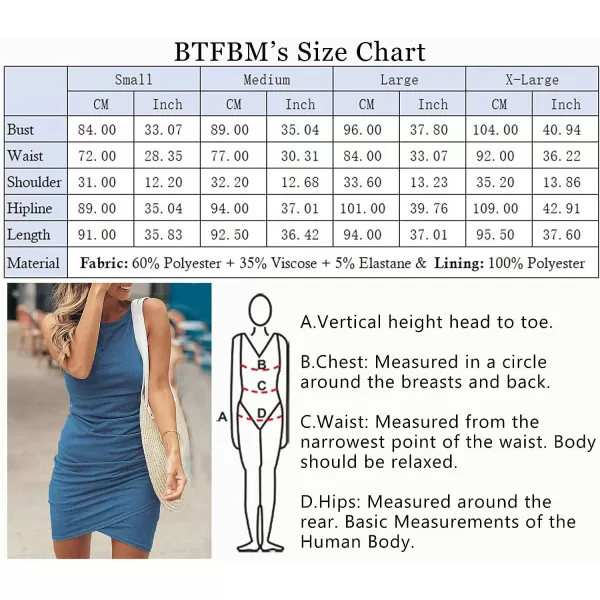 imageBTFBM Women 2023 Summer Sleeveless Tank Dresses Crew Neck Slim Fit Short Casual Ruched Bodycon Party Club Mini DressBlue