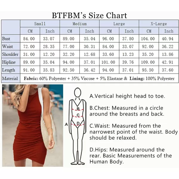 imageBTFBM Women 2023 Summer Sleeveless Tank Dresses Crew Neck Slim Fit Short Casual Ruched Bodycon Party Club Mini DressRed Khaki