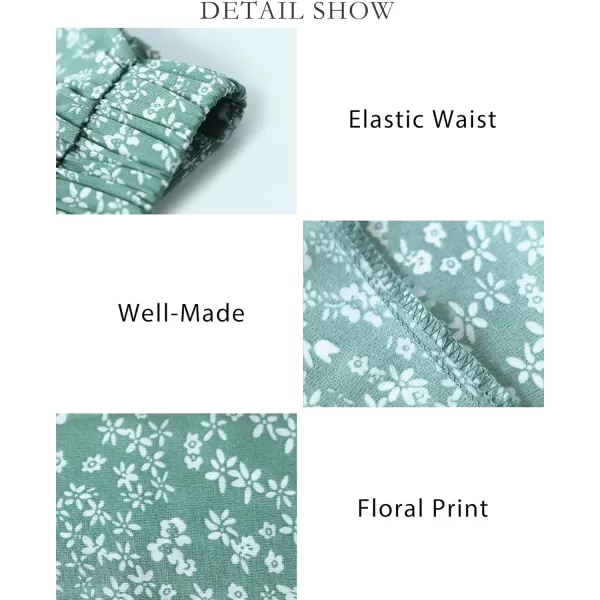 imageBTFBM Women 2023 Summer Spring Boho Long Skirts Dress Floral Print Elastic Waist Split Ruffle High Low Beach Maxi SkirtPrint Floral Green