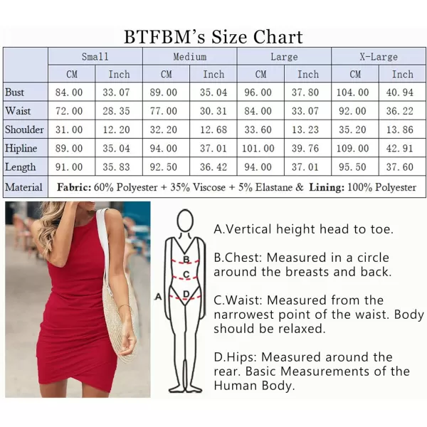 imageBTFBM Women 2024 Summer Sleeveless Tank Dresses Crew Neck Slim Fit Short Casual Ruched Bodycon Party Club Mini DressBright Red