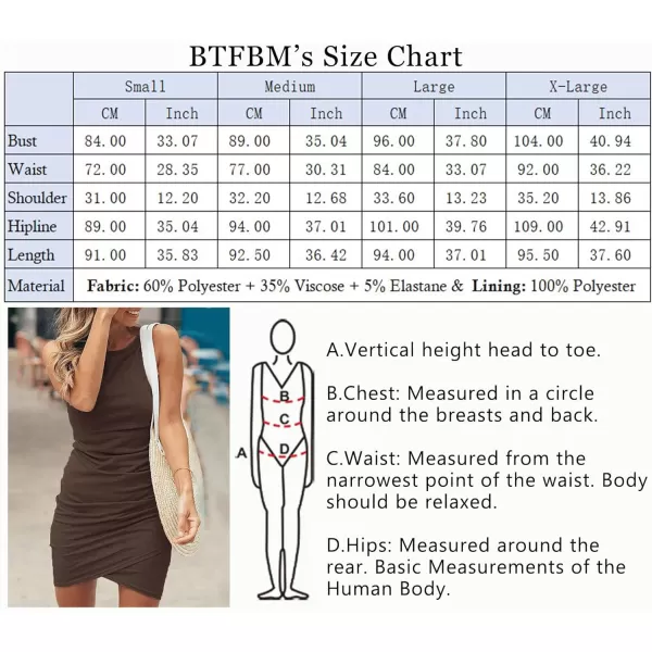 imageBTFBM Women 2024 Summer Sleeveless Tank Dresses Crew Neck Slim Fit Short Casual Ruched Bodycon Party Club Mini DressCoffee