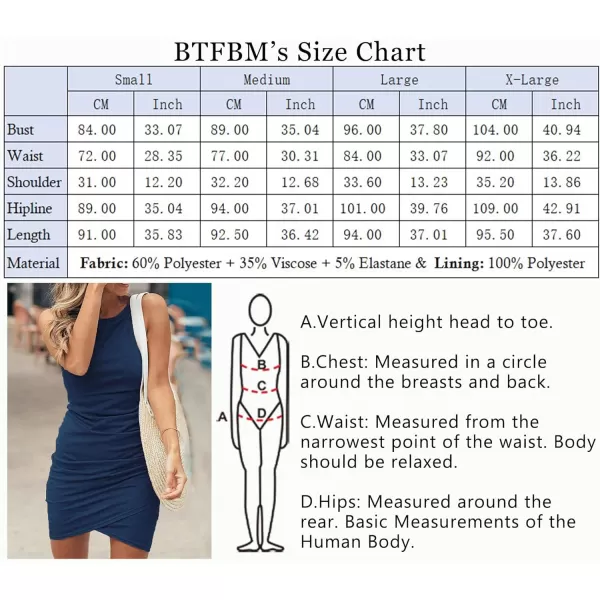 imageBTFBM Women 2024 Summer Sleeveless Tank Dresses Crew Neck Slim Fit Short Casual Ruched Bodycon Party Club Mini DressDark Blue