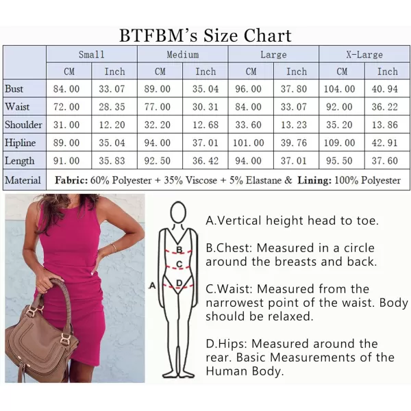 imageBTFBM Women 2024 Summer Sleeveless Tank Dresses Crew Neck Slim Fit Short Casual Ruched Bodycon Party Club Mini DressDark Rose Red