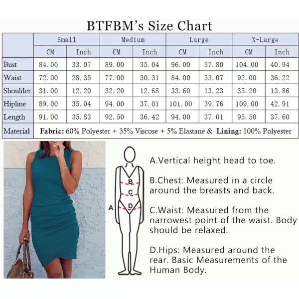 imageBTFBM Women 2024 Summer Sleeveless Tank Dresses Crew Neck Slim Fit Short Casual Ruched Bodycon Party Club Mini DressDeep Blue