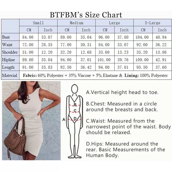 imageBTFBM Women 2024 Summer Sleeveless Tank Dresses Crew Neck Slim Fit Short Casual Ruched Bodycon Party Club Mini DressLight Apricot