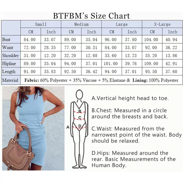 imageBTFBM Women 2024 Summer Sleeveless Tank Dresses Crew Neck Slim Fit Short Casual Ruched Bodycon Party Club Mini DressLight Blue