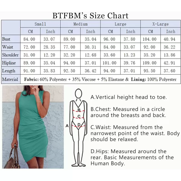 imageBTFBM Women 2024 Summer Sleeveless Tank Dresses Crew Neck Slim Fit Short Casual Ruched Bodycon Party Club Mini DressLight Green