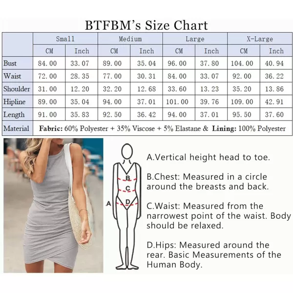 imageBTFBM Women 2024 Summer Sleeveless Tank Dresses Crew Neck Slim Fit Short Casual Ruched Bodycon Party Club Mini DressLight Grey