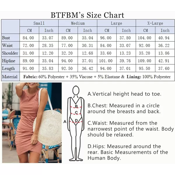 imageBTFBM Women 2024 Summer Sleeveless Tank Dresses Crew Neck Slim Fit Short Casual Ruched Bodycon Party Club Mini DressPink