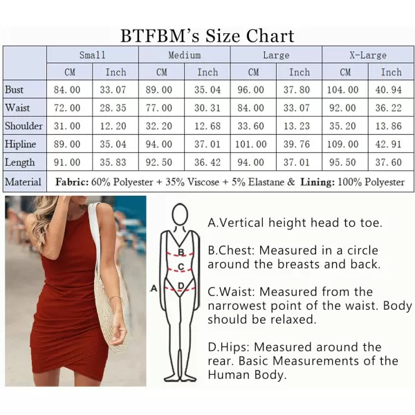 imageBTFBM Women 2024 Summer Sleeveless Tank Dresses Crew Neck Slim Fit Short Casual Ruched Bodycon Party Club Mini DressRed Khaki