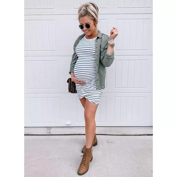 imageBTFBM Women 2024 Summer Sleeveless Tank Dresses Crew Neck Slim Fit Short Casual Ruched Bodycon Party Club Mini DressStripe