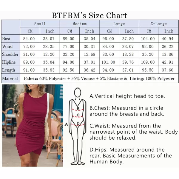 imageBTFBM Women 2024 Summer Sleeveless Tank Dresses Crew Neck Slim Fit Short Casual Ruched Bodycon Party Club Mini DressWine Red