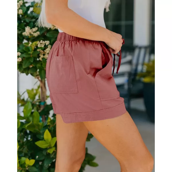 imageBTFBM Women Casual Shorts Plain Solid Color Elastic Waist Drawstring Pockets Summer Beach Lightweight Short Lounge PantsPink