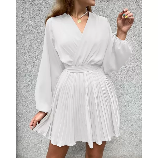 imageBTFBM Women Casual Summer Fall Dresses 2023 Boho Wrap V Neck Puff Long Sleeve Cocktail Flowy Pleated ALine Mini DressBTFBM Women Casual Summer Fall Dresses 2023 Boho Wrap V Neck Puff Long Sleeve Cocktail Flowy Pleated ALine Mini Dress
