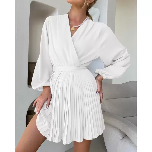 imageBTFBM Women Casual Summer Fall Dresses 2023 Boho Wrap V Neck Puff Long Sleeve Cocktail Flowy Pleated ALine Mini DressBTFBM Women Casual Summer Fall Dresses 2023 Boho Wrap V Neck Puff Long Sleeve Cocktail Flowy Pleated ALine Mini Dress
