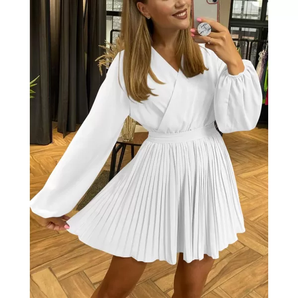 imageBTFBM Women Casual Summer Fall Dresses 2023 Boho Wrap V Neck Puff Long Sleeve Cocktail Flowy Pleated ALine Mini DressBTFBM Women Casual Summer Fall Dresses 2023 Boho Wrap V Neck Puff Long Sleeve Cocktail Flowy Pleated ALine Mini Dress
