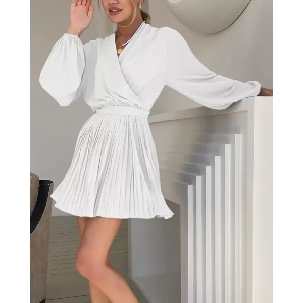 imageBTFBM Women Casual Summer Fall Dresses 2023 Boho Wrap V Neck Puff Long Sleeve Cocktail Flowy Pleated ALine Mini DressBTFBM Women Casual Summer Fall Dresses 2023 Boho Wrap V Neck Puff Long Sleeve Cocktail Flowy Pleated ALine Mini Dress