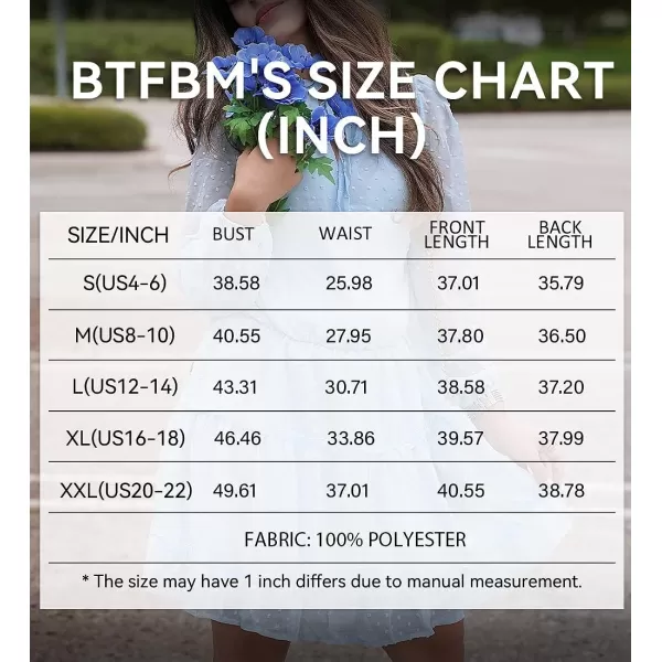 imageBTFBM Women Casual Summer Fall Dresses Tie V Neck Long Sleeve High Waist Ruffle Tiered A Line Swing Tunic Mini DressDot Light Blue