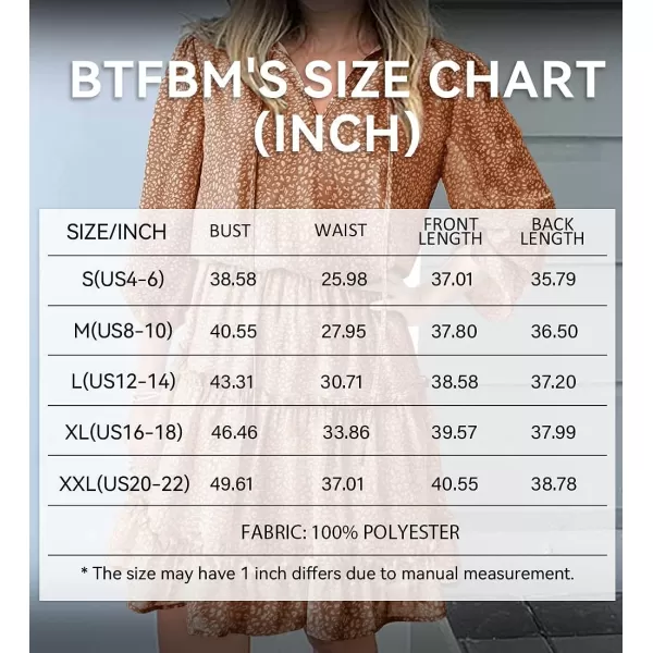imageBTFBM Women Casual Summer Fall Dresses Tie V Neck Long Sleeve High Waist Ruffle Tiered A Line Swing Tunic Mini DressLeopard Coffee