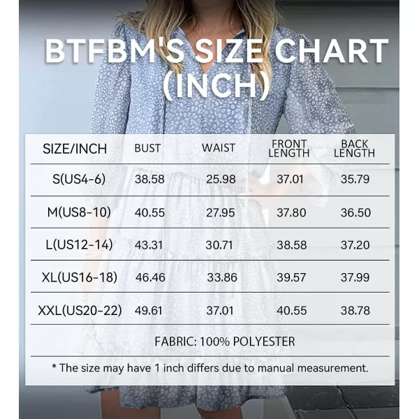 imageBTFBM Women Casual Summer Fall Dresses Tie V Neck Long Sleeve High Waist Ruffle Tiered A Line Swing Tunic Mini DressLeopard Light Blue