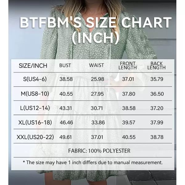imageBTFBM Women Casual Summer Fall Dresses Tie V Neck Long Sleeve High Waist Ruffle Tiered A Line Swing Tunic Mini DressLeopard Light Green
