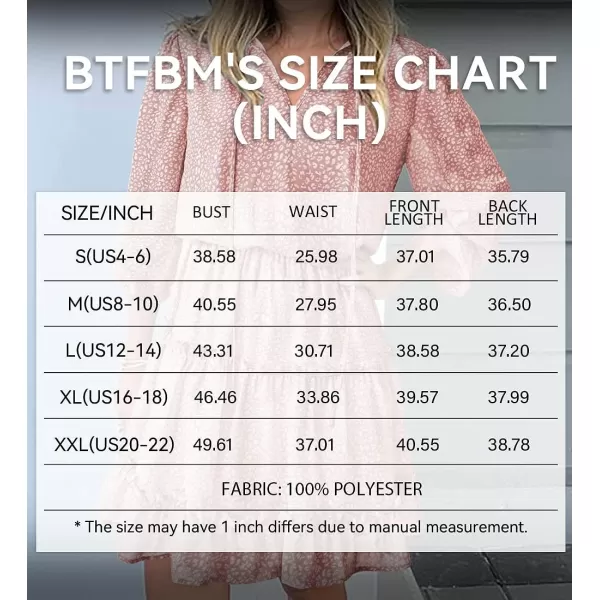 imageBTFBM Women Casual Summer Fall Dresses Tie V Neck Long Sleeve High Waist Ruffle Tiered A Line Swing Tunic Mini DressLeopard Pink