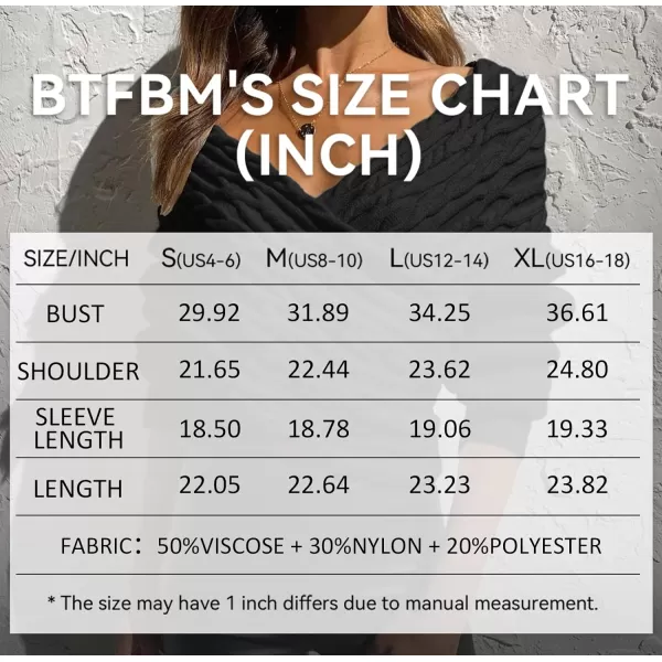 imageBTFBM Women Casual V Neck Long Sleeve Sweaters Cross Wrap Front Off Shoulder Asymmetric Hem Knitted Crop Solid PulloverTwist Black