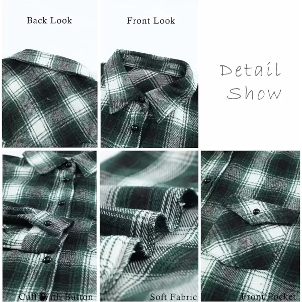 imageBTFBM Women Corduroy Shacket Jacket 2023 Long Sleeve Button Down Casual Plaid Flannel Shirts Boyfriend Fall Blouses TopsPlaid Green