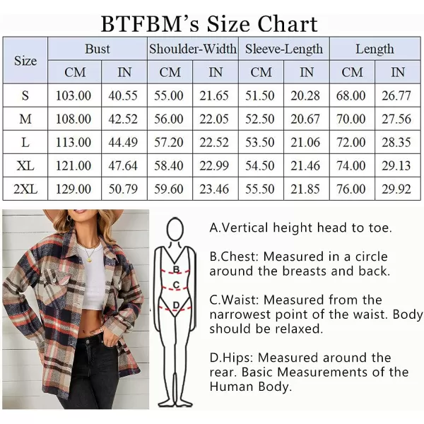 imageBTFBM Women Corduroy Shacket Jacket 2023 Long Sleeve Button Down Casual Plaid Flannel Shirts Boyfriend Fall Blouses TopsPlaid Print Khaki
