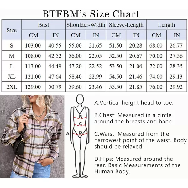 imageBTFBM Women Corduroy Shacket Jacket 2023 Long Sleeve Button Down Casual Plaid Flannel Shirts Boyfriend Fall Blouses TopsPlaid Print Pink
