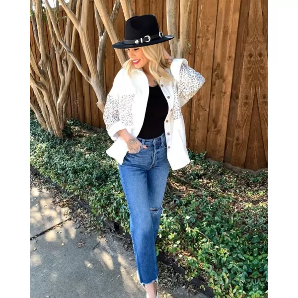 imageBTFBM Women Corduroy Shacket Jacket 2023 Long Sleeve Button Down Casual Plaid Flannel Shirts Boyfriend Fall Blouses TopsTurndown White