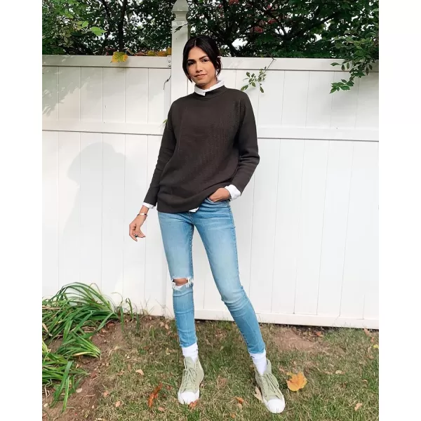 imageBTFBM Women Cozy Long Sleeve Mock Neck Fashion Sweaters Soft Solid Color Ribbed Knit Casual Fall Winter Pullover SweaterSolid Army Green