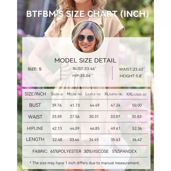 imageBTFBM Women Dressy Lapel V Neck Romper Short Sleeve Pockets Elastic Waist 2023 Casual Summer Shorts Jumpsuits with BeltSolid Beige