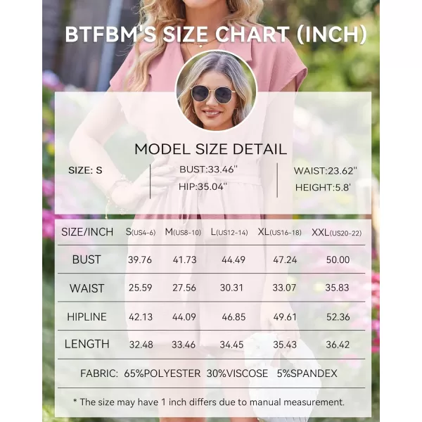 imageBTFBM Women Dressy Lapel V Neck Romper Short Sleeve Pockets Elastic Waist 2023 Casual Summer Shorts Jumpsuits with BeltSolid Pink
