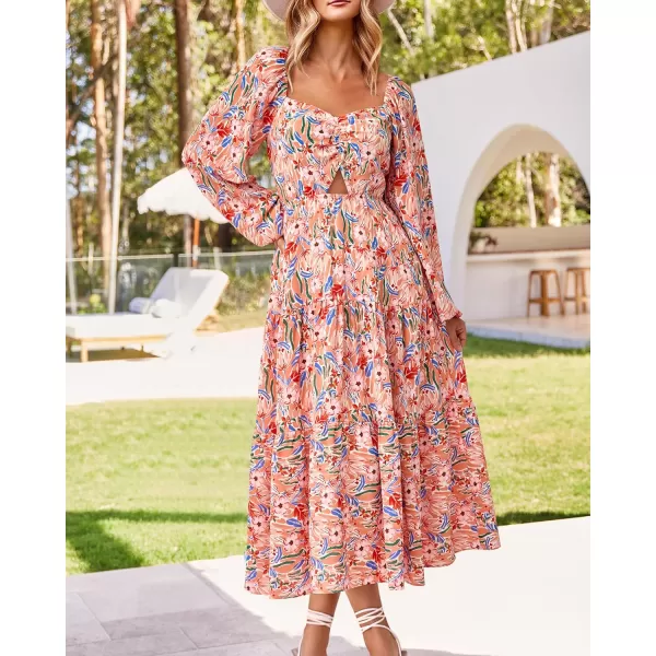 imageBTFBM Women Fall Dresses 2023 Casual Square Neck Puff Long Sleeve Smocked Cut Out Boho Floral Flowy Long Maxi DressBTFBM Women Fall Dresses 2023 Casual Square Neck Puff Long Sleeve Smocked Cut Out Boho Floral Flowy Long Maxi Dress