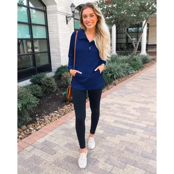 imageBTFBM Women Fashion Quilted Pattern Lightweight Zipper Long Sleeve Plain Casual Ladies Sweatshirts Pullovers Shirts TopsBlue